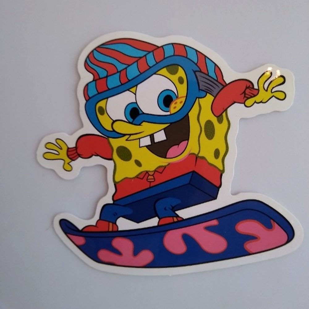 Sale! Rare SpongeBob Snowboarding in a Ski mask Novelty Sticker